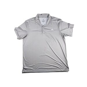 Adidas Mens XL Gray Short Sleeve All Over Geometric Print Stretch Golf Polo